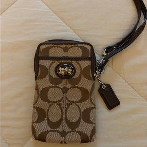 Coach cell phone wristlet
